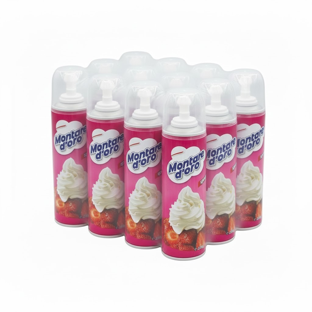 اسپری خامه 250 گرمی مونتاره 12 عدد در کارتن (عمده)