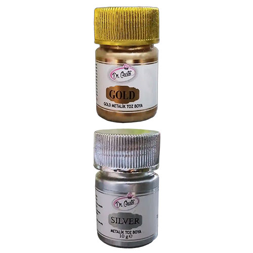 رنگ خوراکی پودری متالیک دکتر گوستو 10 گرمی Dr.Gusto – کارتن 40 عددی عمده