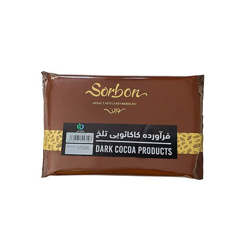 فرآورده کاکائویی تخته‌ای تلخ سوربن 10 کیلویی cbs ( 10 بسته1 کیلویی ) عمده
